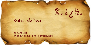 Kuhl Éva névjegykártya